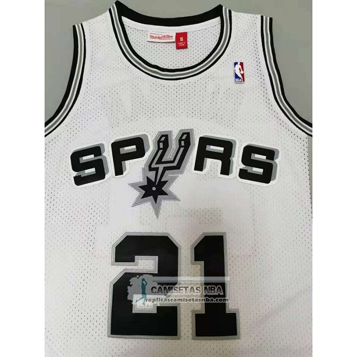 Camiseta San Antonio Spurs Tim Duncan NO 21 Mitchell & Ness 1998-99 Blanco